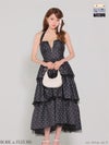 ROBE de FLEURS ローブドフルール 【XS～Lサイズあり】 ドットティアードバックリボンロングキャバドレス