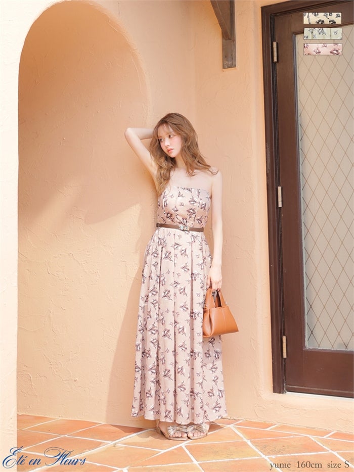 【XS～Lサイズあり】 Flower bear long dress VC4678-c