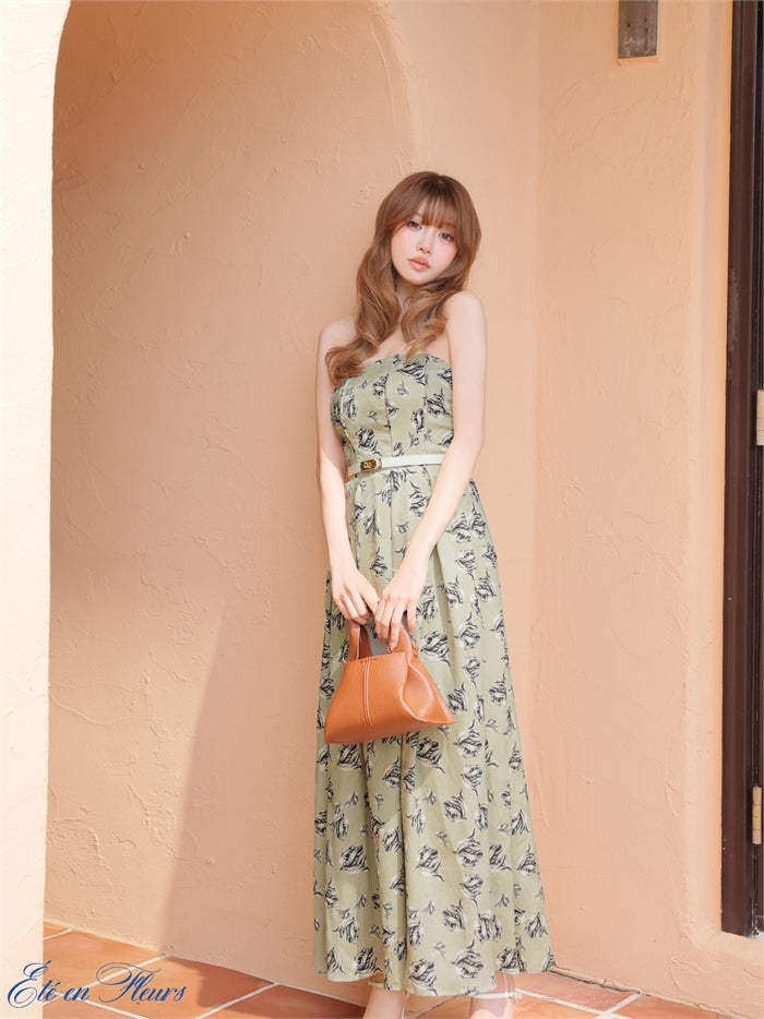 【XS～Lサイズあり】 Flower bear long dress VC4678-c