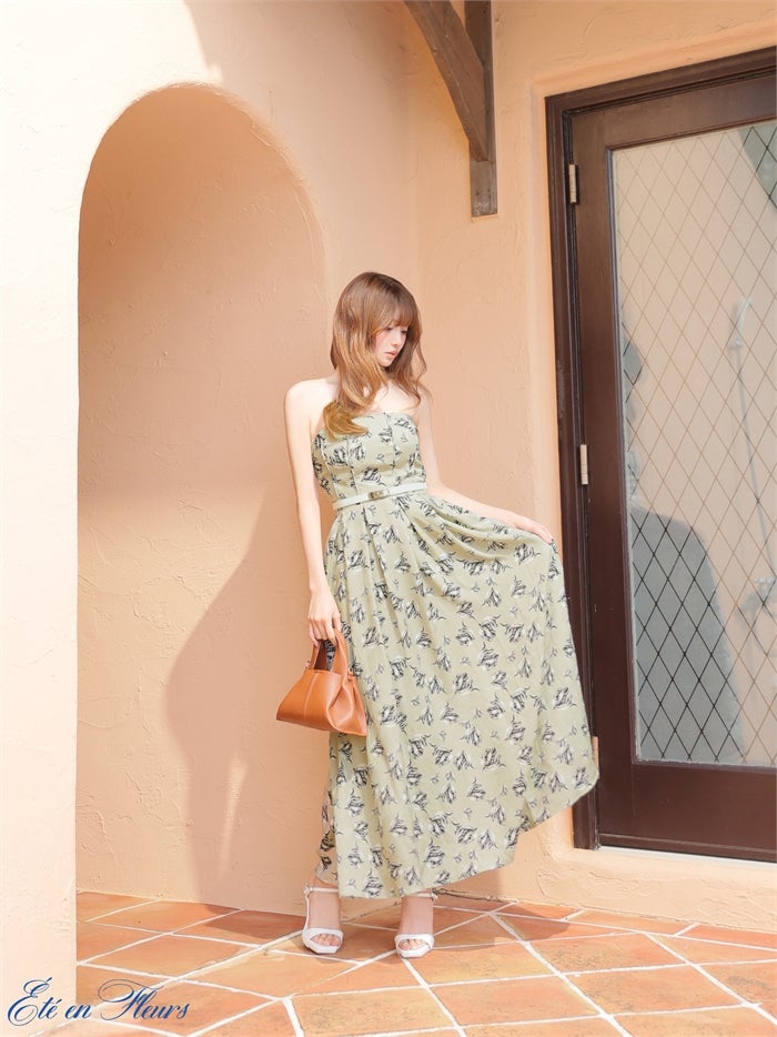 【XS～Lサイズあり】 Flower bear long dress VC4678-c