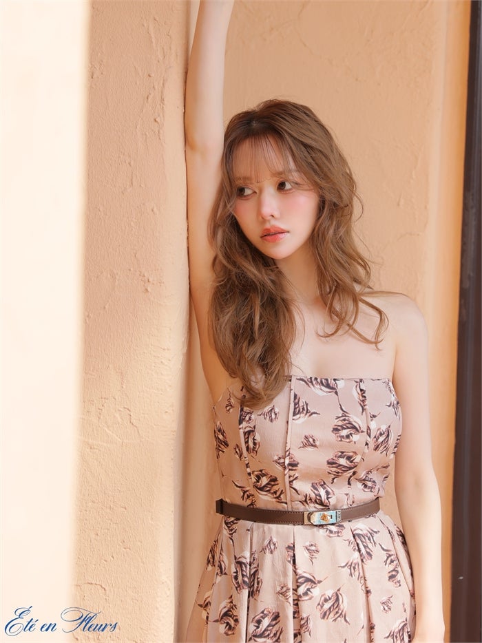 【XS～Lサイズあり】 Flower bear long dress VC4678-c