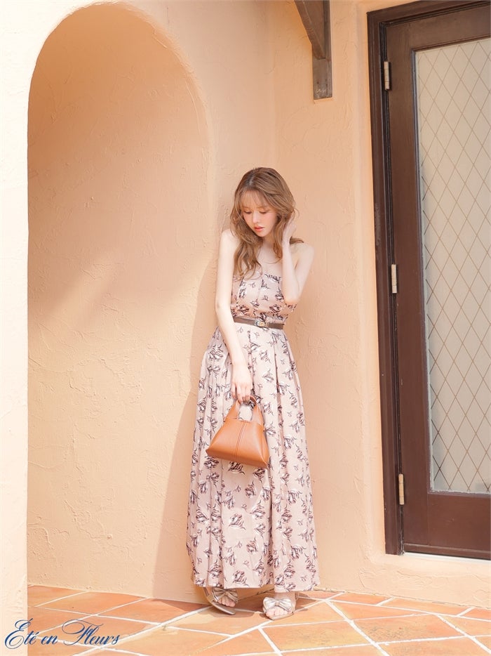 6月下旬頃入荷予定】 【XS～Lサイズあり】 Flower bear long dress