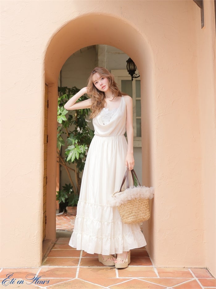 Drape tiered long dress fm-vc4677-c