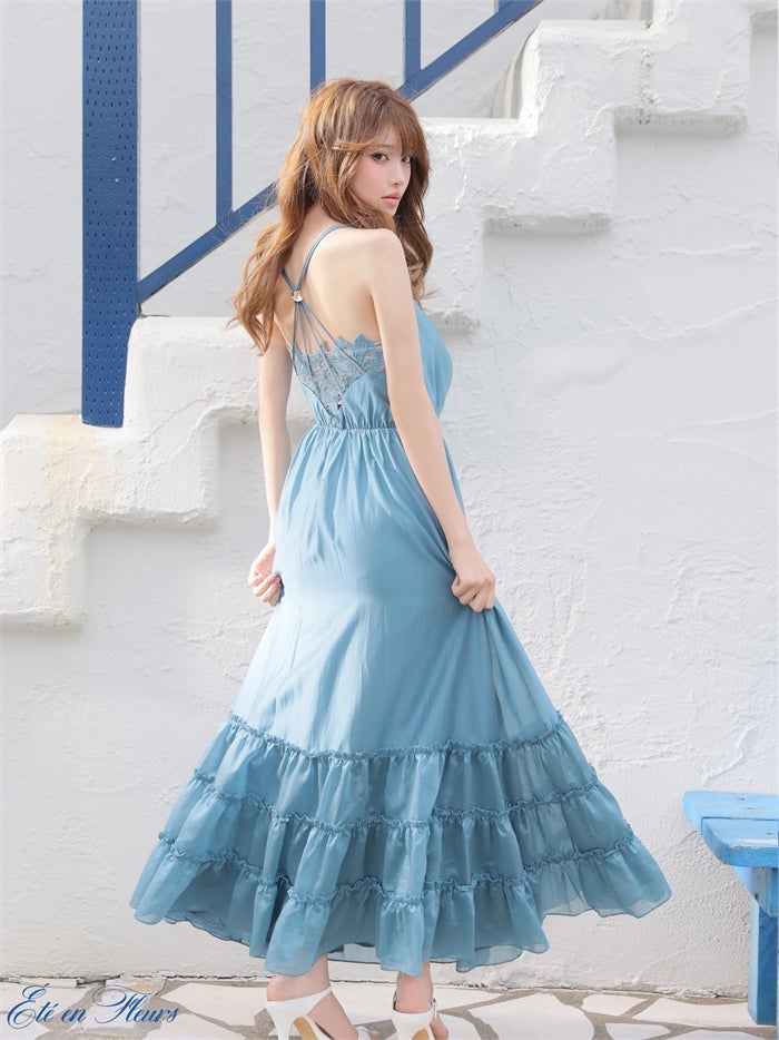 【XS～Lサイズあり】 Drape tiered long dress VC4677-c