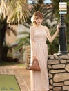 【XS～Lサイズあり】 Satin gathered cami long dress VC4685