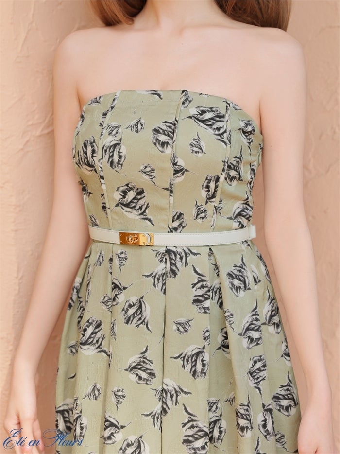 【XS～Lサイズあり】 Flower bear long dress VC4678
