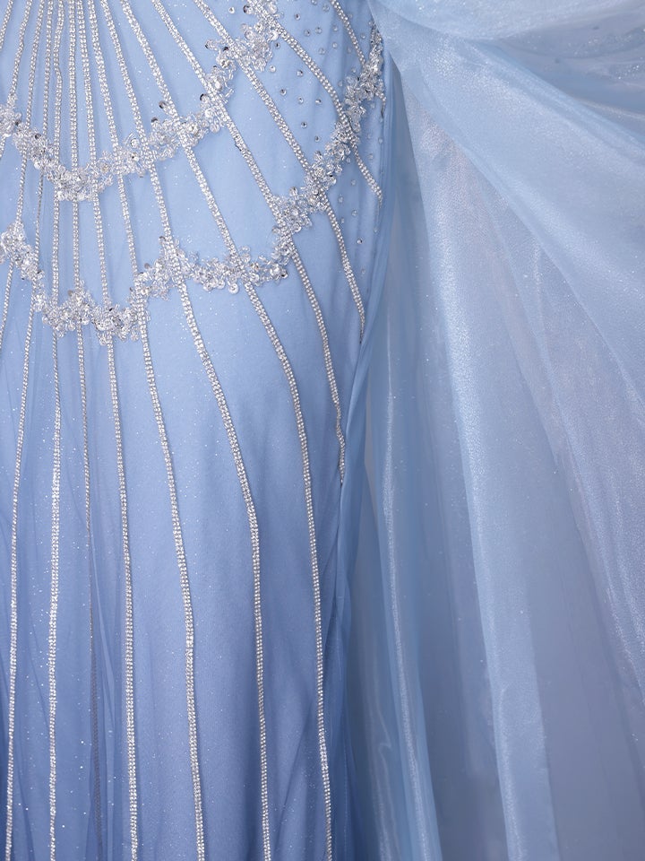 vanityME.couture. バニティーミークチュール Ciel Etoile Couture シエル・エトワール・クチュール ロングドレス ブルー 水色 ビジュー チュール バースデー vctr-l-a1508