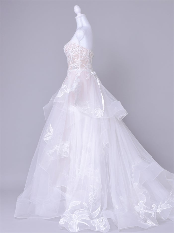 vanityME.couture. バニティーミークチュール Lys Blanc Couture リス・ブラン・クチュール ロングドレス ホワイト 白 リリー フリル プリンセス バースデー vctr-l-vvl059