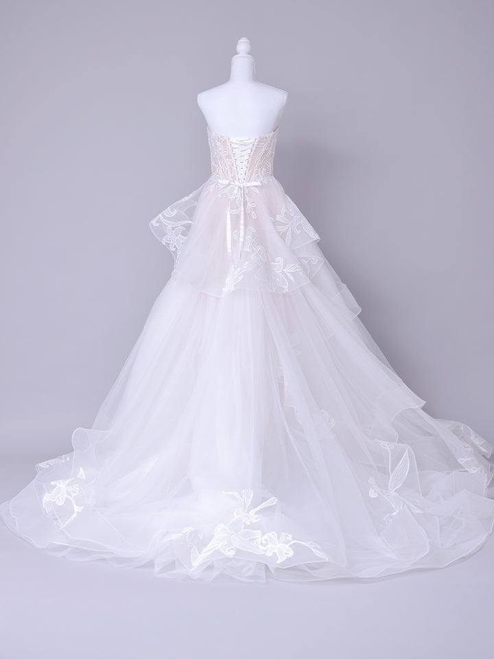 vanityME.couture. バニティーミークチュール Lys Blanc Couture リス・ブラン・クチュール ロングドレス ホワイト 白 リリー フリル プリンセス バースデー vctr-l-vvl059