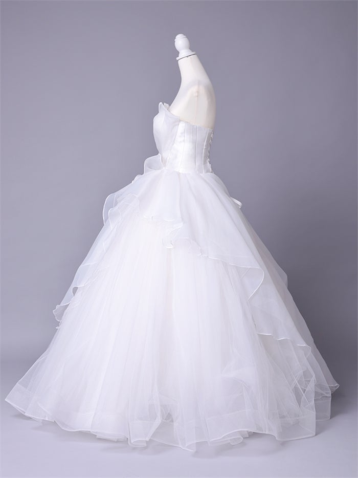 vanityME.couture. バニティーミークチュール Blanc Fleur Couture ブラン・フルール・クチュール ロングドレス ホワイト 白 フリル オーガンジー バースデー vctr-c-8665