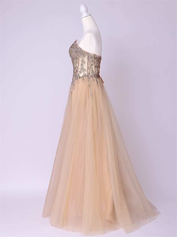vanityME.couture. バニティーミークチュール Lumiere Bijou Couture リュミエール・ビジュー・クチュール ロングドレス シャンパンゴールド ビジュー バースデー vctr-l-cd721-1