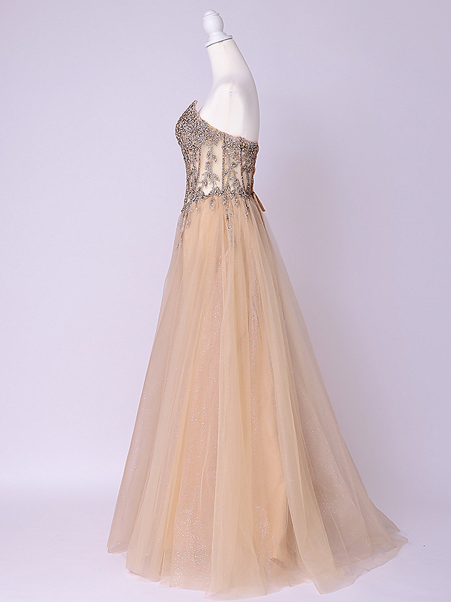vanityME.couture. バニティーミークチュール Lumiere Bijou Couture リュミエール・ビジュー・クチュール ロングドレス シャンパンゴールド ビジュー バースデー vctr-l-cd721-1