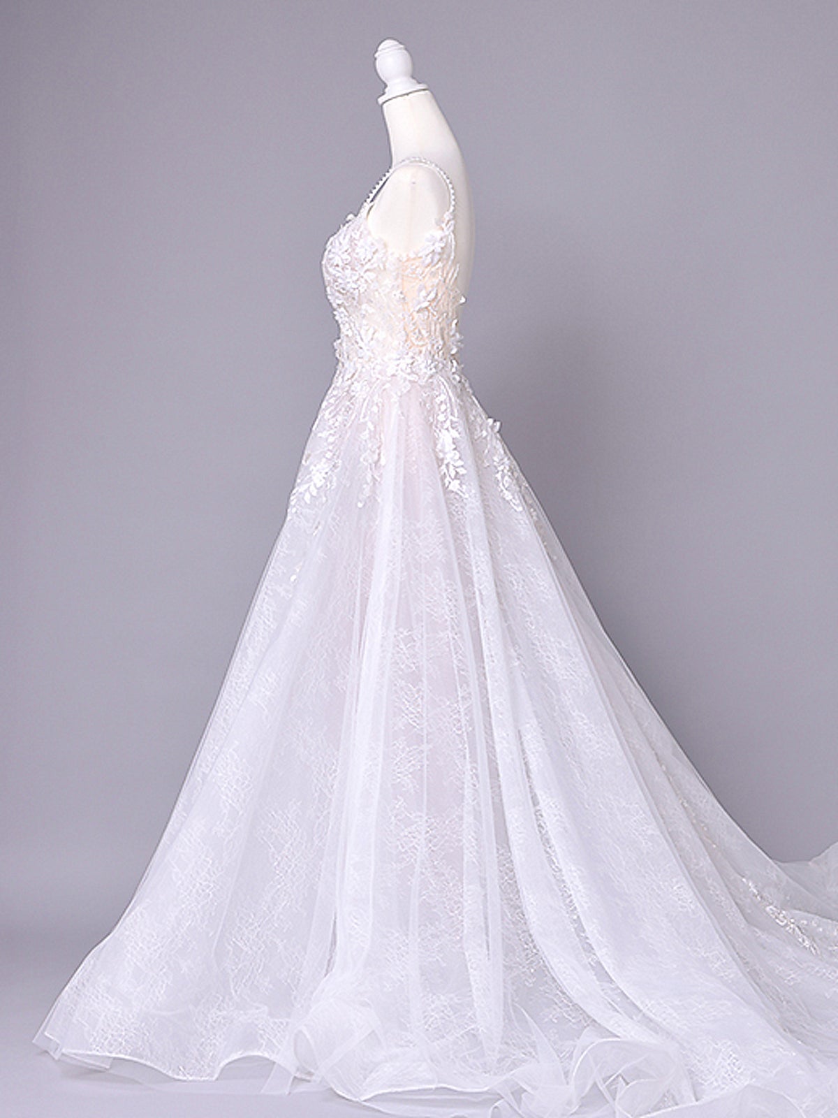 vanityME.couture. バニティーミークチュール Jardin Blanc Couture ジャルダン・ブラン・クチュール ロングドレス オフホワイト 白 フラワー レース バースデー vctr-l-cd857w