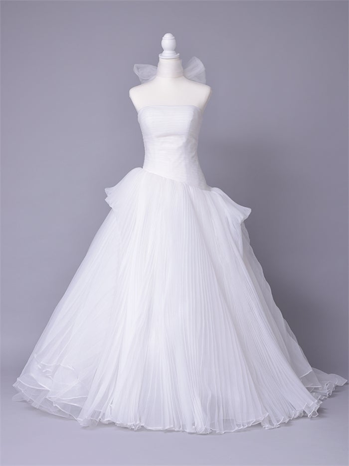 vanityME.couture. バニティーミークチュール Neige Tulle Couture ネージュ・チュール・クチュール ロングドレス ホワイト 白 チュール プリーツ プリンセス バースデー vctr-c-19016