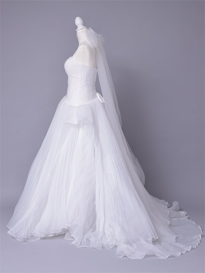 vanityME.couture. バニティーミークチュール Neige Tulle Couture ネージュ・チュール・クチュール ロングドレス ホワイト 白 チュール プリーツ プリンセス バースデー vctr-c-19016