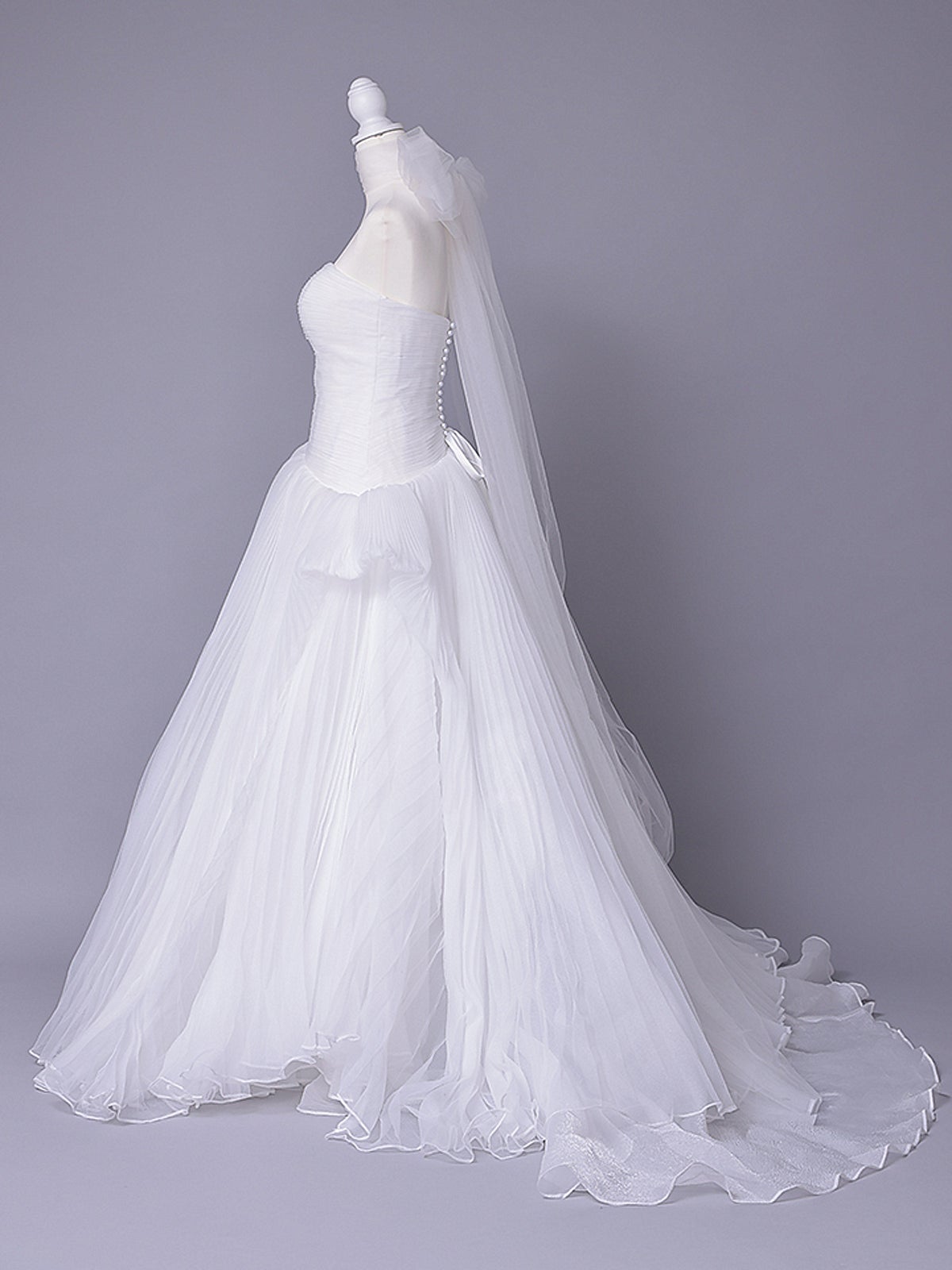 vanityME.couture. バニティーミークチュール Neige Tulle Couture ネージュ・チュール・クチュール ロングドレス ホワイト 白 チュール プリーツ プリンセス バースデー vctr-c-19016