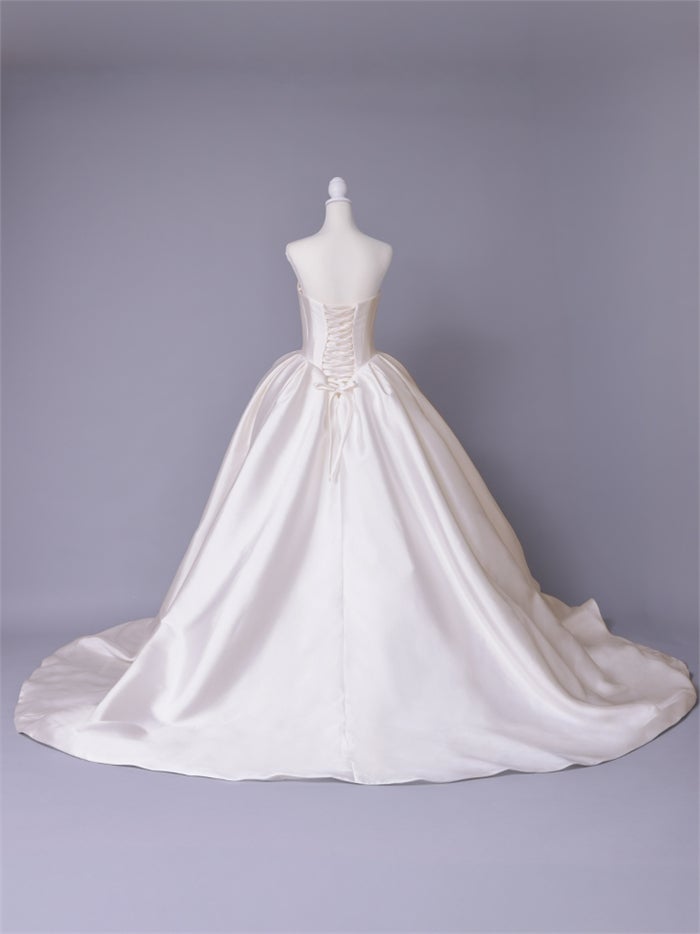 vanityME.couture. バニティーミークチュール Blanc Perle Couture ブラン・ペルル・クチュール ロングドレス ホワイト 白 サテン パール プリンセス バースデー vctr-c-0072