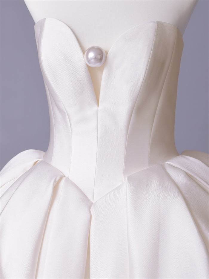vanityME.couture. バニティーミークチュール Blanc Perle Couture ブラン・ペルル・クチュール ロングドレス ホワイト 白 サテン パール プリンセス バースデー vctr-c-0072