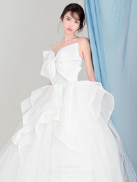 vanityME.couture. バニティーミークチュール Blanc Ruban Couture ブラン・リュバン・クチュール ロングドレス ホワイト 白 ビッグリボン フリル バースデー vctr-c-783