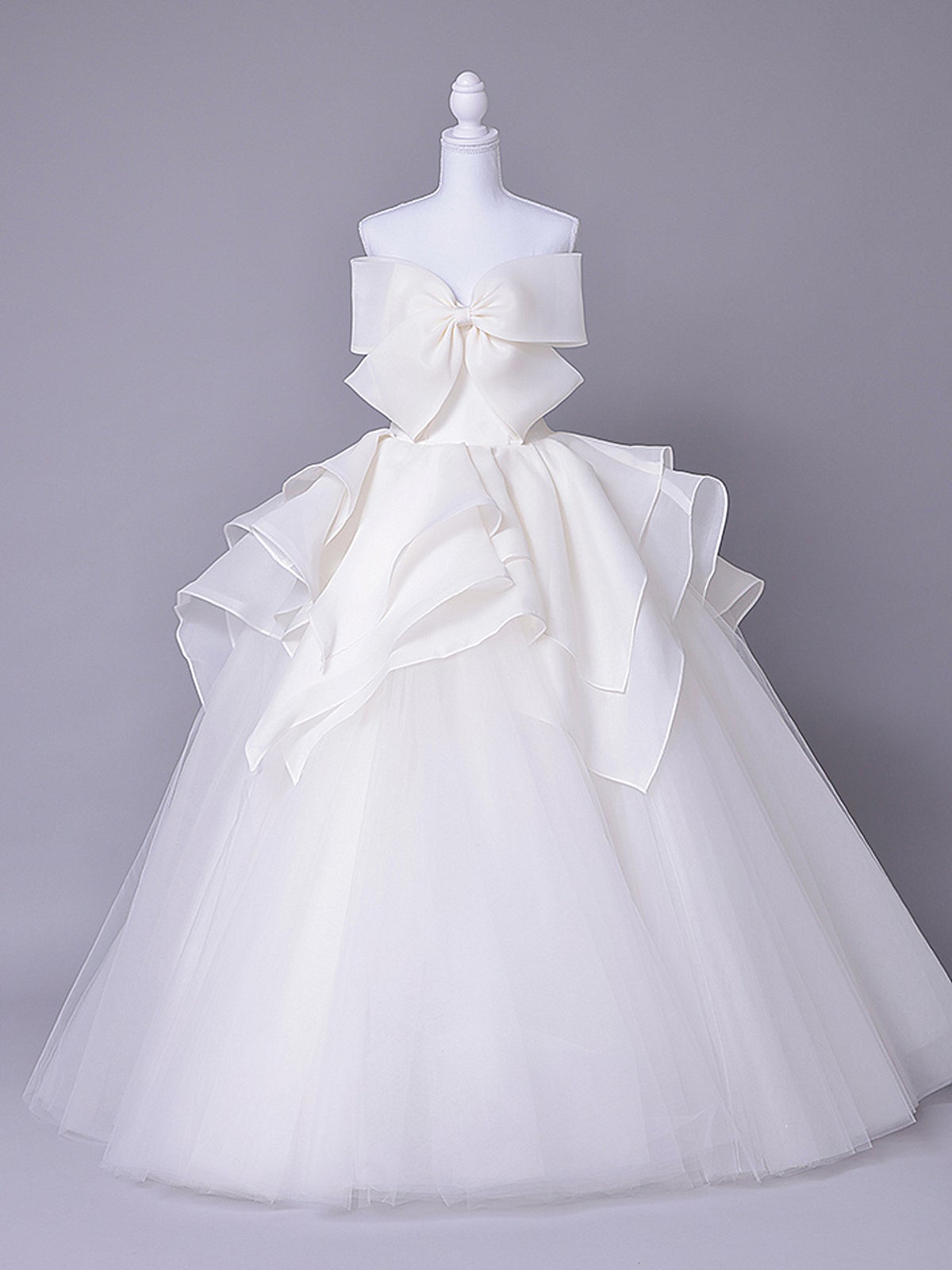vanityME.couture. バニティーミークチュール Blanc Ruban Couture ブラン・リュバン・クチュール ロングドレス ホワイト 白 ビッグリボン フリル バースデー vctr-c-783