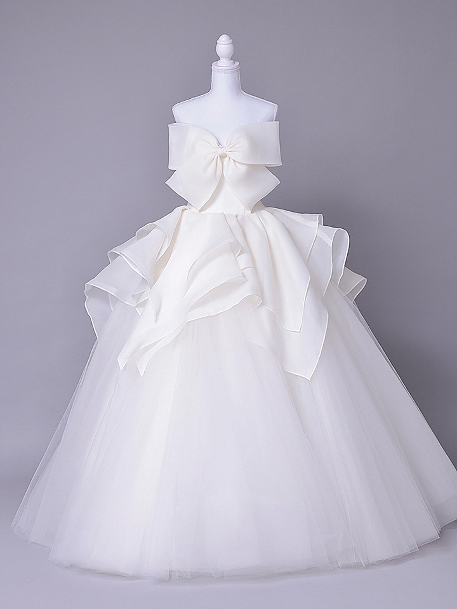 vanityME.couture. バニティーミークチュール Blanc Ruban Couture ブラン・リュバン・クチュール ロングドレス ホワイト 白 ビッグリボン フリル バースデー vctr-c-783