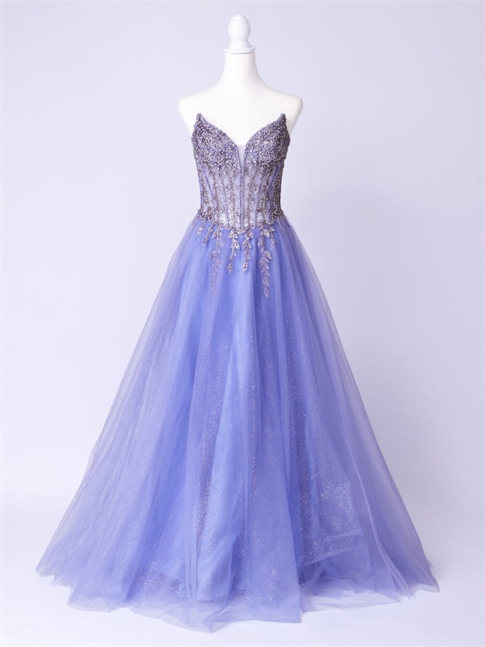 vanityME.couture. バニティーミークチュール Lumiere Bijou Couture リュミエール・ビジュー・クチュール ロングドレス ブルー 青紫 ビジュー バースデー vctr-l-cd721-2