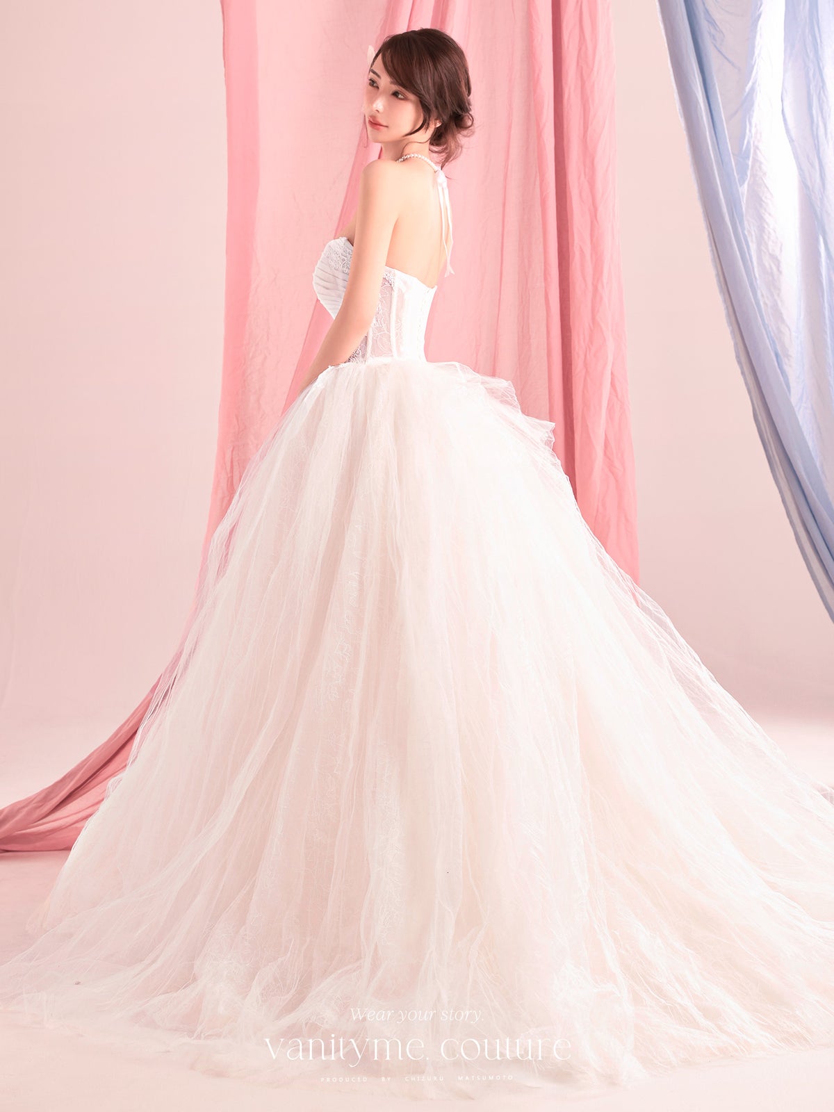 vanityME.couture. バニティーミークチュール Blanc Petale Couture ブラン・ペタル・クチュール ロングドレス ホワイト 白 フラワー チュール プリンセス バースデー vctr-c-lw2730