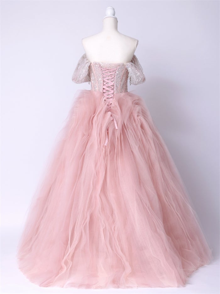 anityME.couture. バニティーミークチュール Rose Crystal Couture ローズ・クリスタル・クチュール ロングドレス ピンク ビジュー コルセット バースデー vctr-c-s141