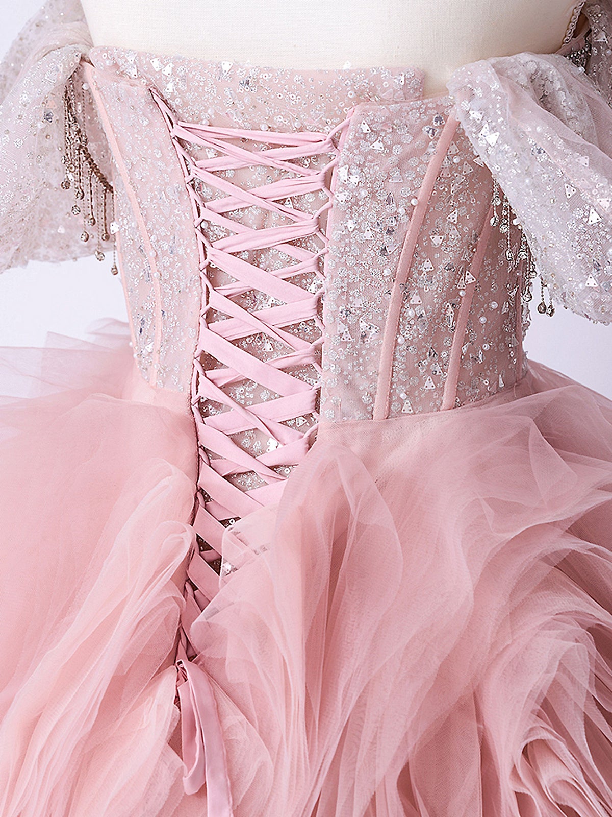 anityME.couture. バニティーミークチュール Rose Crystal Couture ローズ・クリスタル・クチュール ロングドレス ピンク ビジュー コルセット バースデー vctr-c-s141