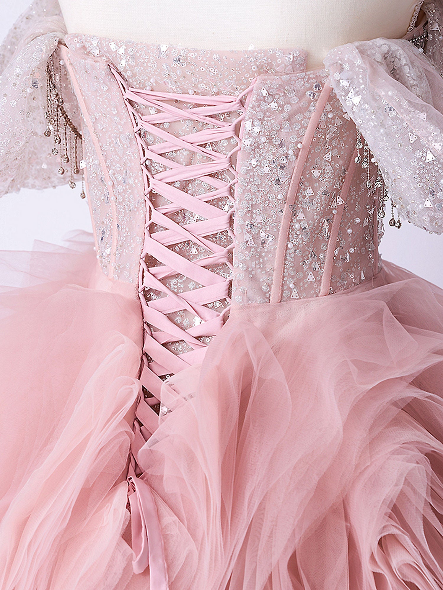 anityME.couture. バニティーミークチュール Rose Crystal Couture ローズ・クリスタル・クチュール ロングドレス ピンク ビジュー コルセット バースデー vctr-c-s141