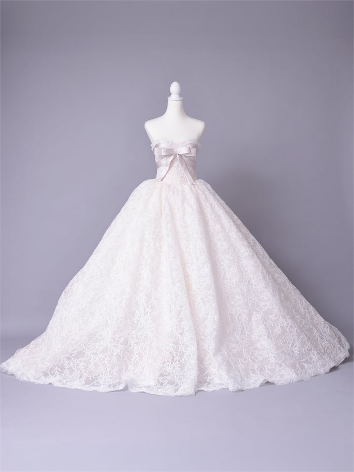 vanityME.couture. バニティーミークチュール Fleur Ruban Couture フルール・リュバン・クチュール ロングドレス ホワイト 白 総レース リボン バースデー vctr-c-5126