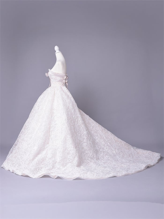 vanityME.couture. バニティーミークチュール Fleur Ruban Couture フルール・リュバン・クチュール ロングドレス ホワイト 白 総レース リボン バースデー vctr-c-5126