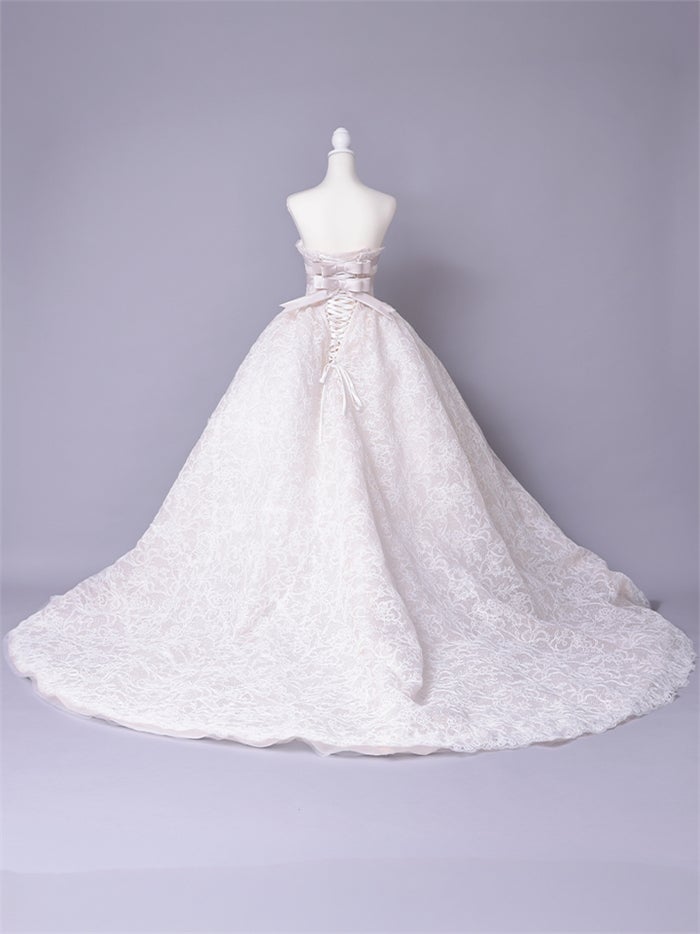 vanityME.couture. バニティーミークチュール Fleur Ruban Couture フルール・リュバン・クチュール ロングドレス ホワイト 白 総レース リボン バースデー vctr-c-5126
