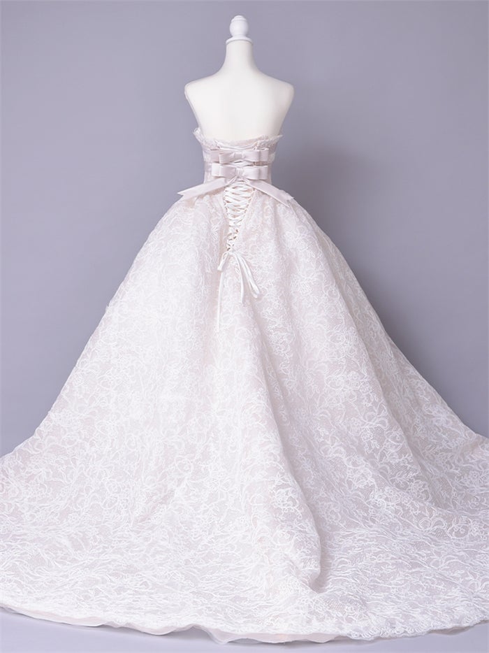 vanityME.couture. バニティーミークチュール Fleur Ruban Couture フルール・リュバン・クチュール ロングドレス ホワイト 白 総レース リボン バースデー vctr-c-5126