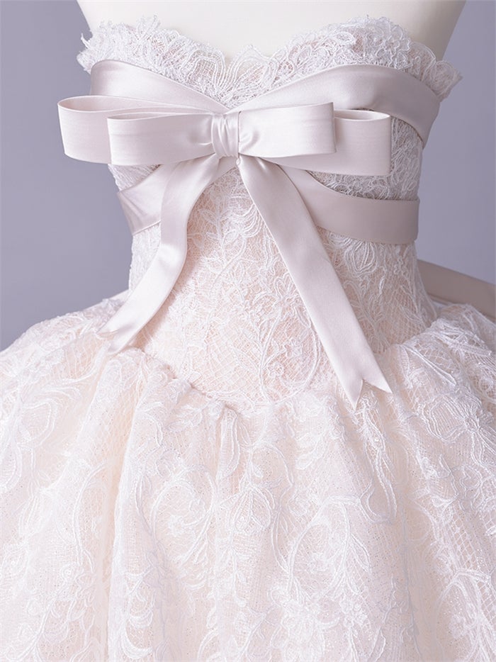 vanityME.couture. バニティーミークチュール Fleur Ruban Couture フルール・リュバン・クチュール ロングドレス ホワイト 白 総レース リボン バースデー vctr-c-5126