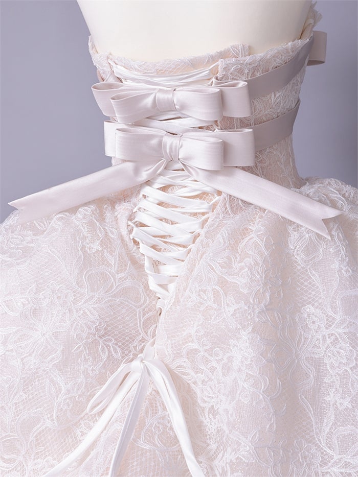 vanityME.couture. バニティーミークチュール Fleur Ruban Couture フルール・リュバン・クチュール ロングドレス ホワイト 白 総レース リボン バースデー vctr-c-5126