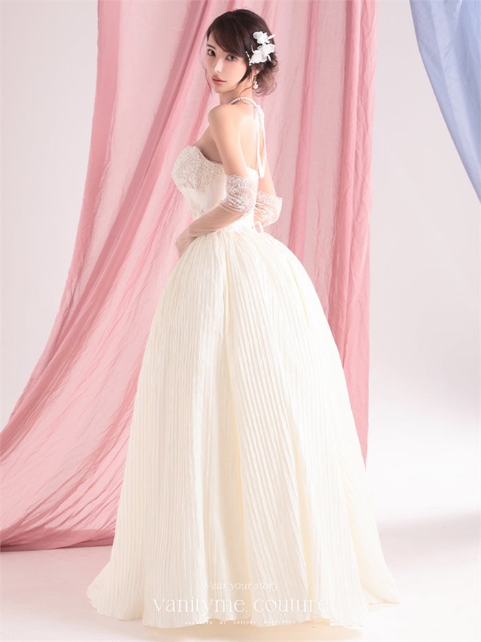 vanityME.couture. バニティーミークチュール Ivoire Perle Couture イヴォワール・ペルル・クチュール ロングドレス ホワイト 白 パール ビーズ刺繍 バースデー vctr-c-8880