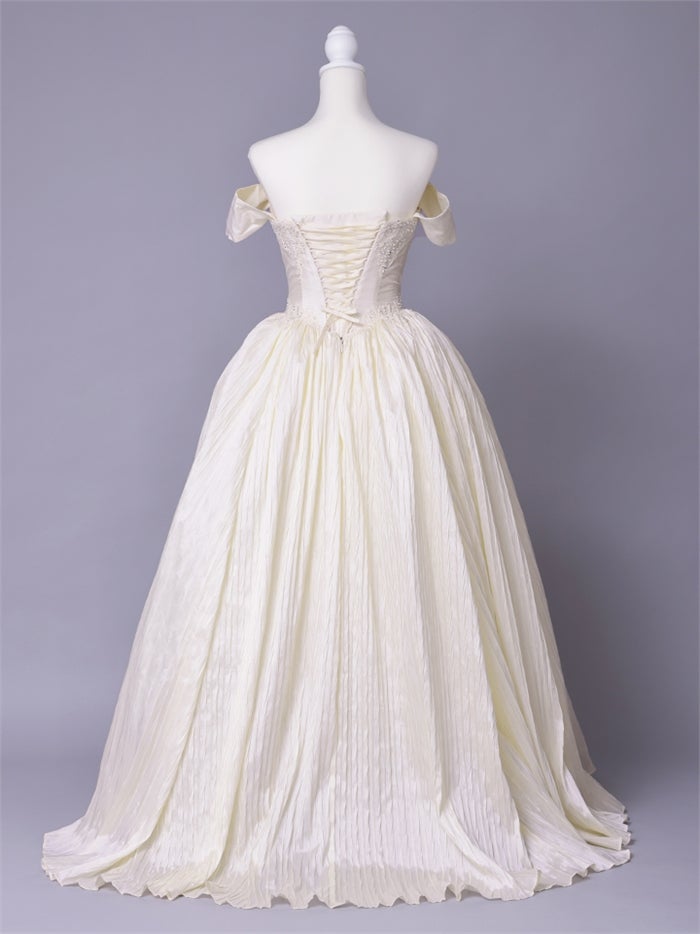 vanityME.couture. バニティーミークチュール Ivoire Perle Couture イヴォワール・ペルル・クチュール ロングドレス ホワイト 白 パール ビーズ刺繍 バースデー vctr-c-8880