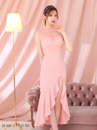 ROBE de FLEURS ローブドフルール デコルテシアーフレアスリットヴィーナスキャバドレス fm3241-c