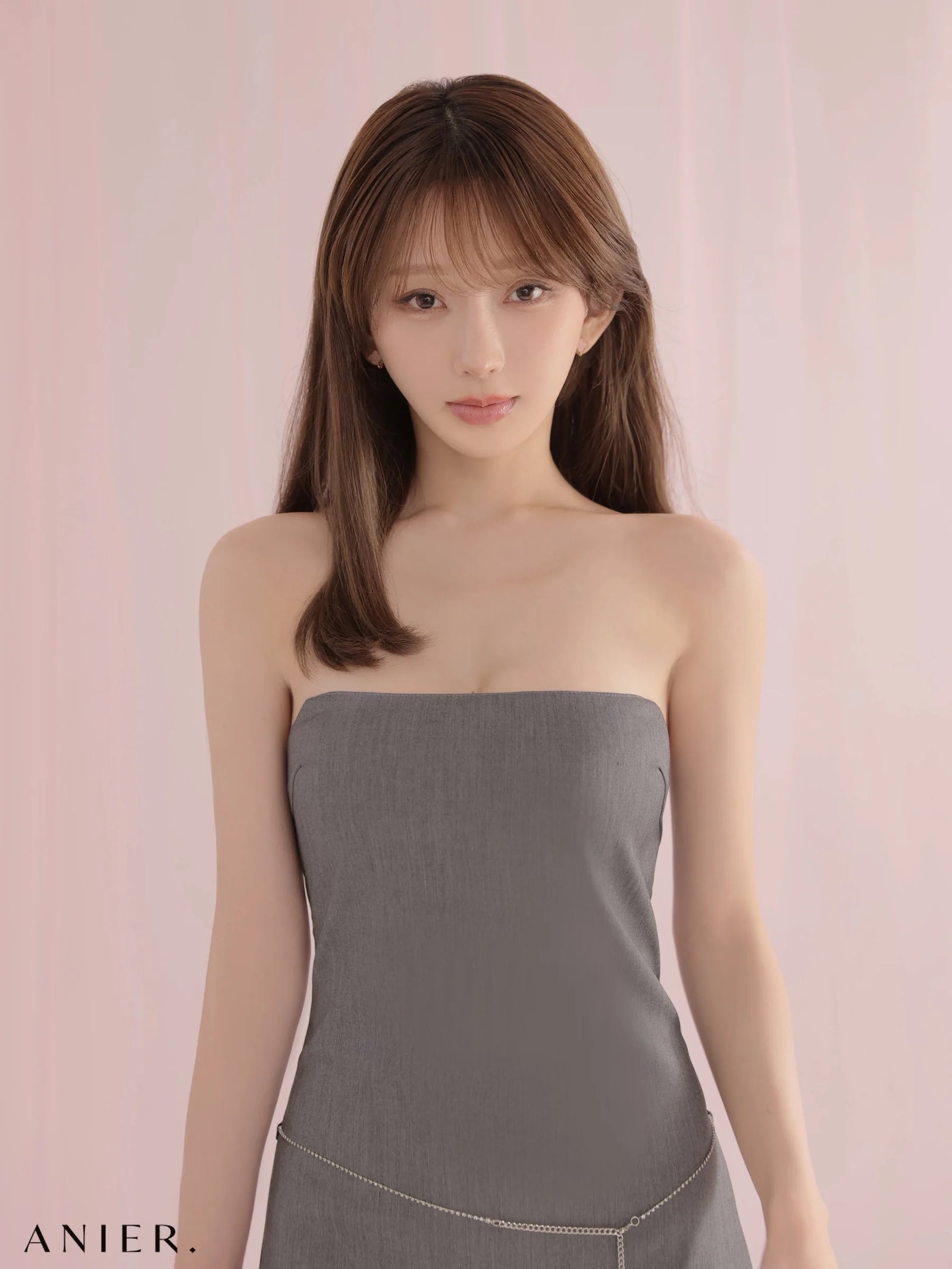 ROBE de FLEURS anier.ROBE ローブドフルール アニエルローブ 【XSサイズあり】Minimal chain belt mini dress（anier4077） fm-anier4077-c