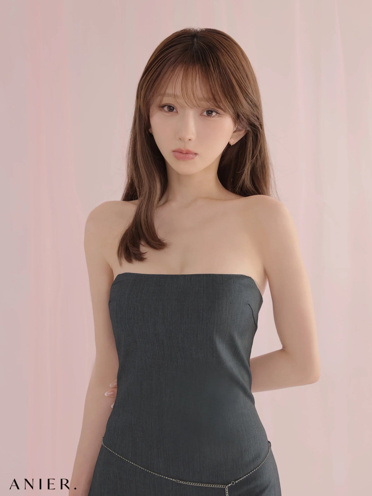 ROBE de FLEURS anier.ROBE ローブドフルール アニエルローブ 【XSサイズあり】Minimal chain belt mini dress（anier4077） fm-anier4077-c