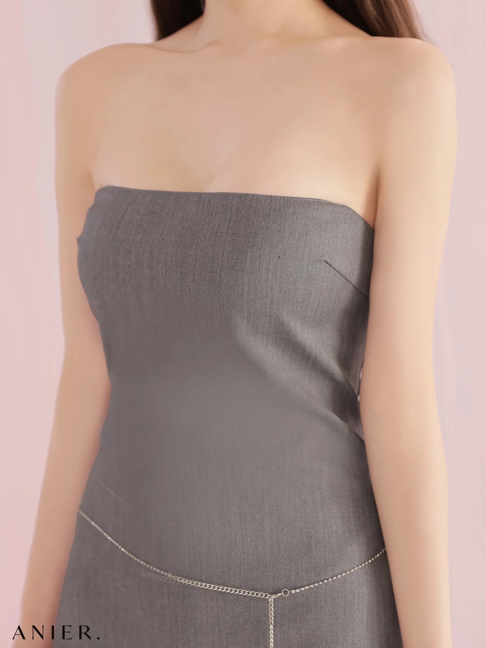 ROBE de FLEURS anier.ROBE ローブドフルール アニエルローブ 【XSサイズあり】Minimal chain belt mini dress（anier4077） fm-anier4077-c