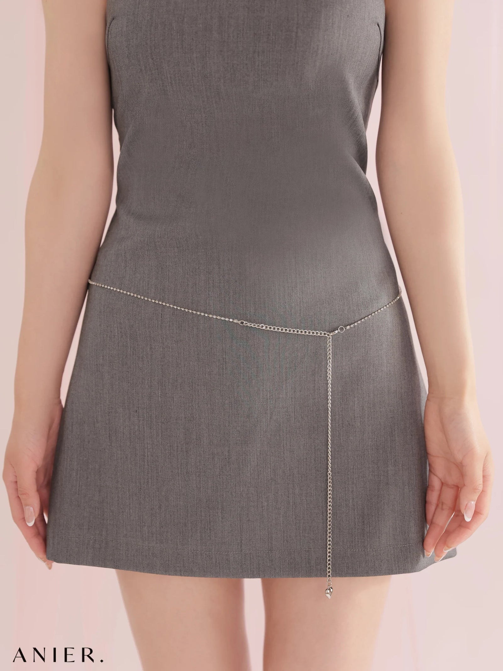 ROBE de FLEURS anier.ROBE ローブドフルール アニエルローブ 【XSサイズあり】Minimal chain belt mini dress（anier4077） fm-anier4077-c