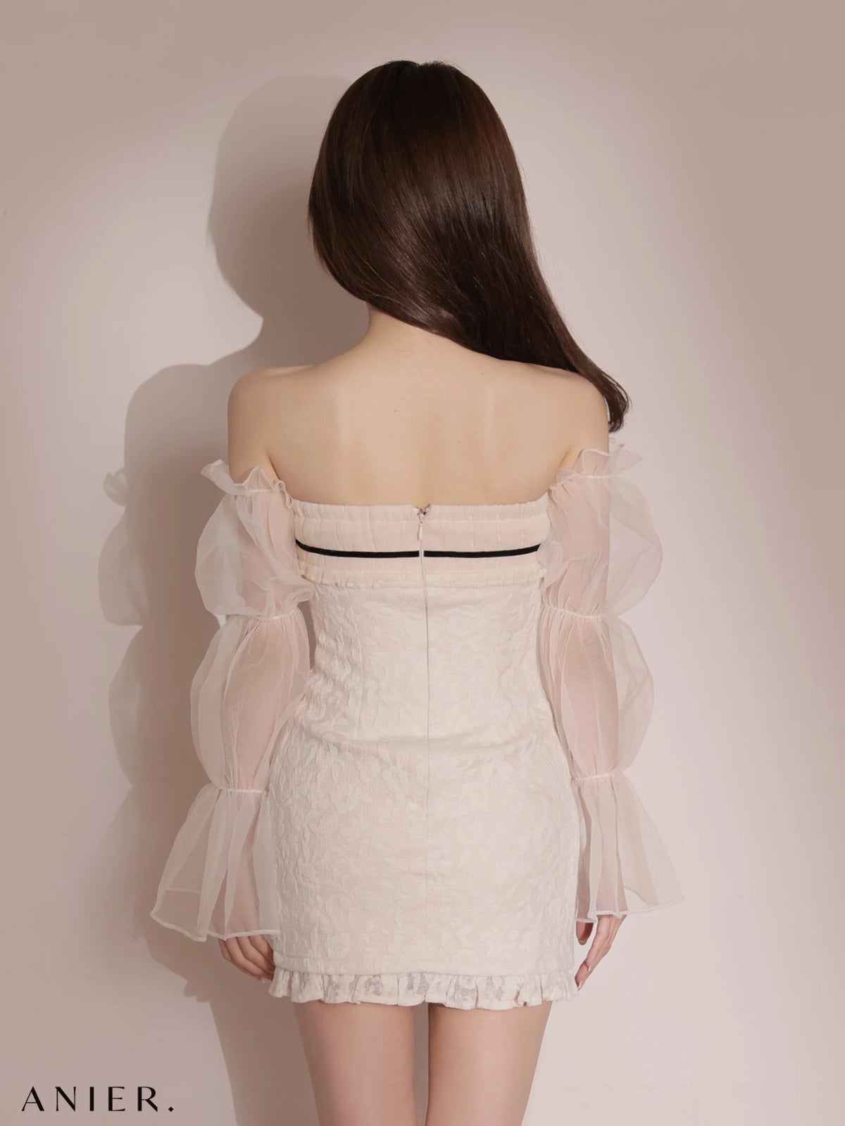 ROBE de FLEURS anier.ROBE ローブドフルール アニエルローブ 【XSサイズあり】2way sleeve wanghong bare mini dress（anier4078） fm-anier4078-c