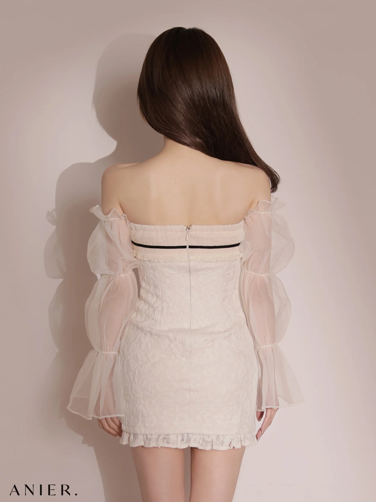 ROBE de FLEURS anier.ROBE ローブドフルール アニエルローブ 【XSサイズあり】2way sleeve wanghong bare mini dress（anier4078） fm-anier4078-c