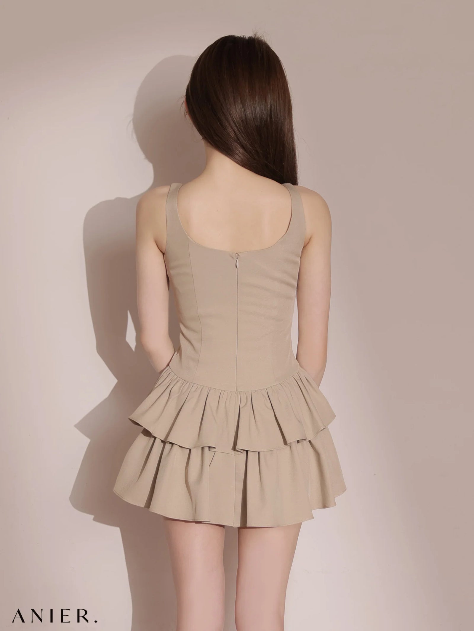 ROBE de FLEURS anier.ROBE ローブドフルール アニエルローブ 【XSサイズあり】Mute feminine tiered mini dress（anier4079） fm-anier4079-c