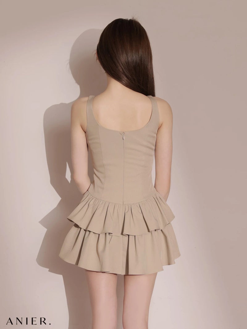 ROBE de FLEURS anier.ROBE ローブドフルール アニエルローブ 【XSサイズあり】Mute feminine tiered mini dress（anier4079） fm-anier4079-c