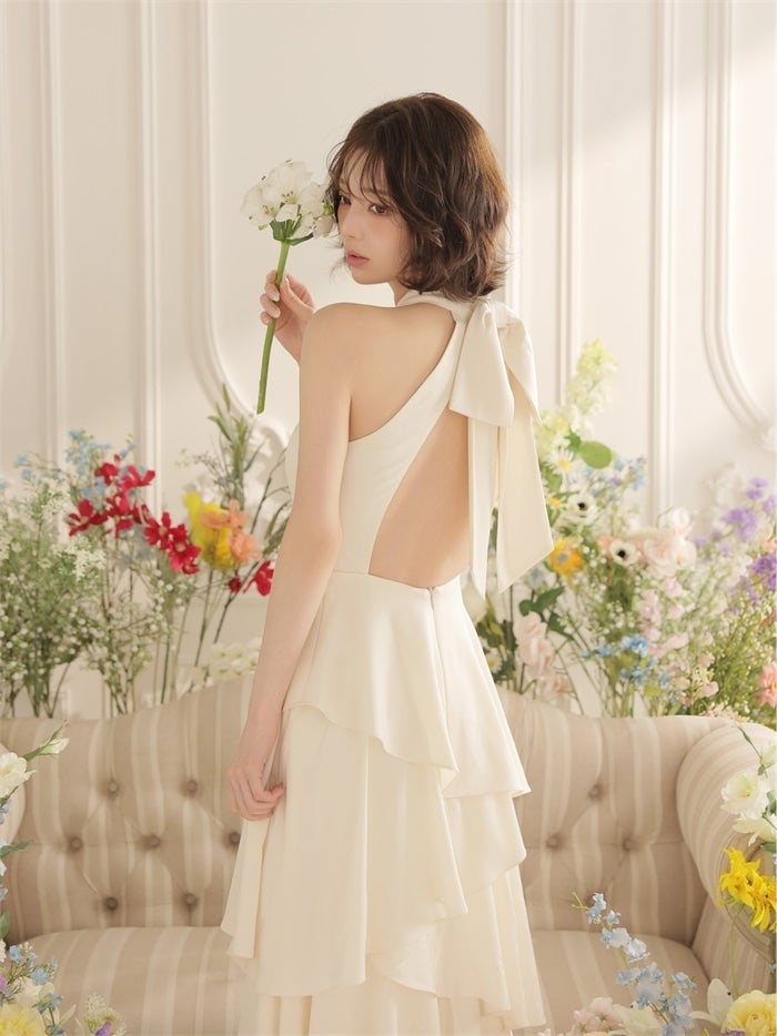 ROBE de FLEURS ローブドフルール 【りこちゃんコラボドレス】Divine flow halter long dress fm4234-c