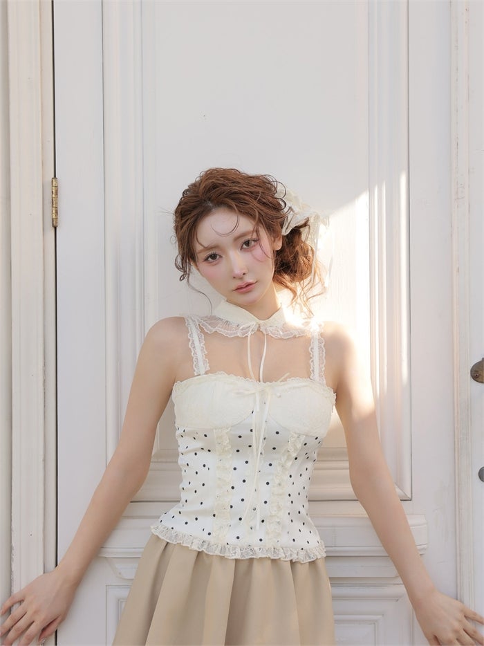 ROBE de FLEURS ローブドフルール 【まみちゃんコラボドレス】 Ch?rie dot corset mini dress fm4235-c