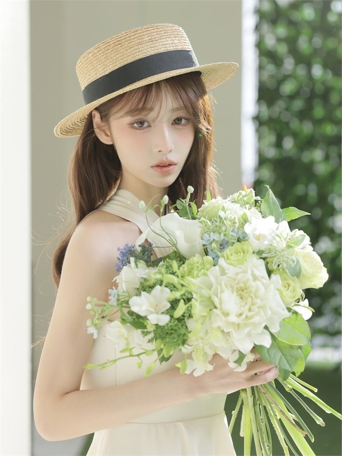 ROBE de FLEURS ローブドフルール 【りこちゃんコラボドレス】Divine flow halter long dress fm4234